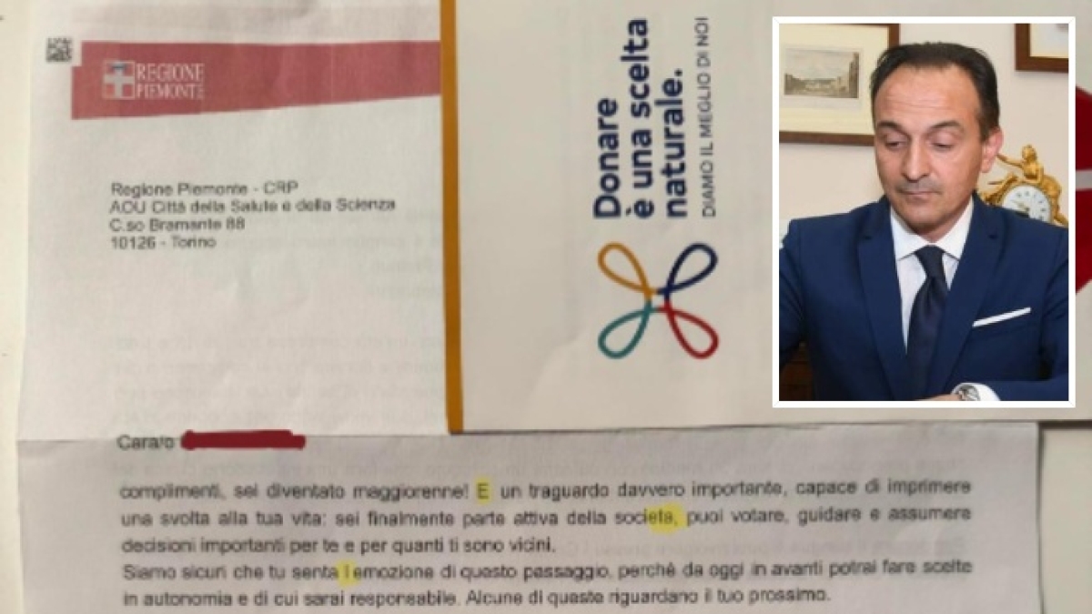 La Regione Piemonte invia 95mila lettere ai 18enni piene di errori di ortografia. Polemiche e richiesta danni