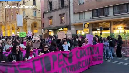 Corteo femminista ‘Non Una di Meno’, la carica delle 10mila ha attraversato il centro. Torta contro il portone della Cgil
