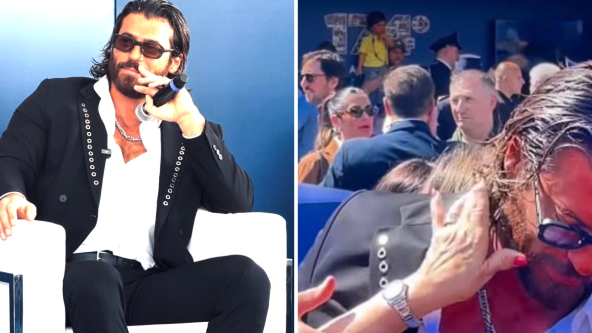 Can Yaman blocca la mano inopportuna di una fan alla festa della Polizia e sui social è polemica: «Gesto d'affetto innocuo». «No, a parti invertite sarebbe successo un putiferio»
