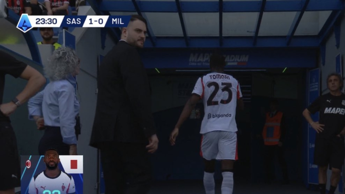 Tomori, espulsione in Sassuolo-Milan dopo 24': cosa è successo