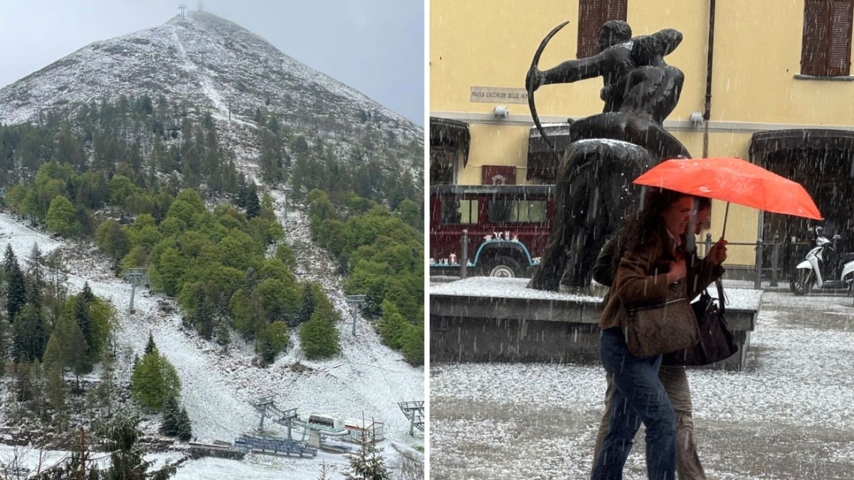 La neve di maggio imbianca la Lombardia: dalle montagne della Valtellina alle Grigne lecchesi. Grandine a Varese