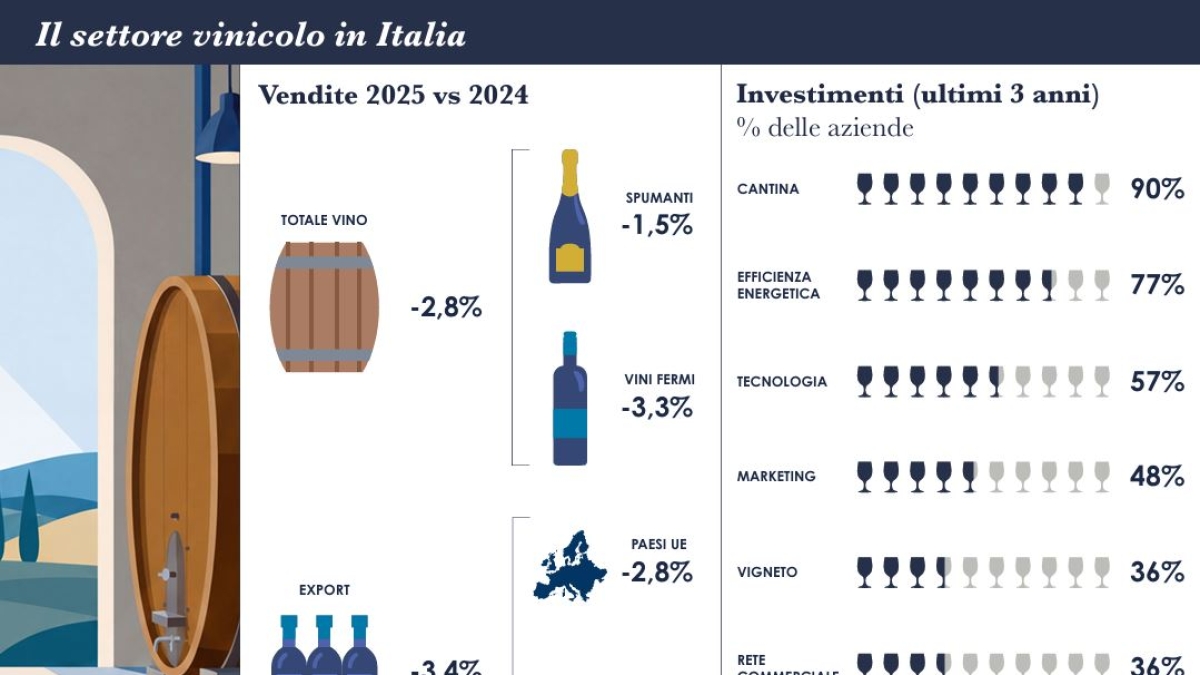 Vino, frenano le vendite: pesa l’export (Usa a -6,3%) ma anche gli italiani bevono sempre meno