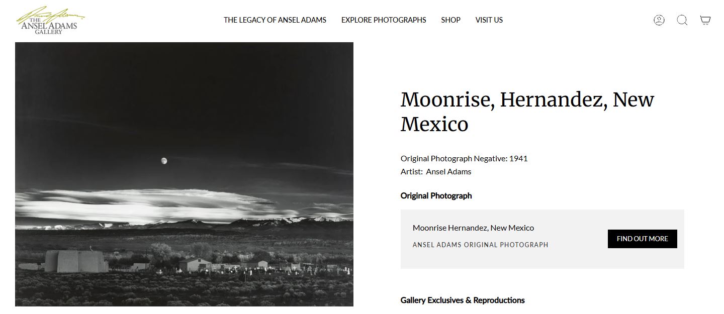 Ansel Adams, una copia della sua «Moonrise» colorata dall'AI venduta a New York. La protesta degli eredi: «Nessuna autorizzazione»