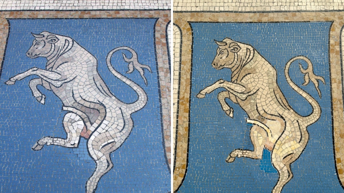 Il Toro in Galleria a Milano, il fotografo Cherchi: «Il mosaico oggi è fedele al disegno originale, ho gli scatti che lo provano»