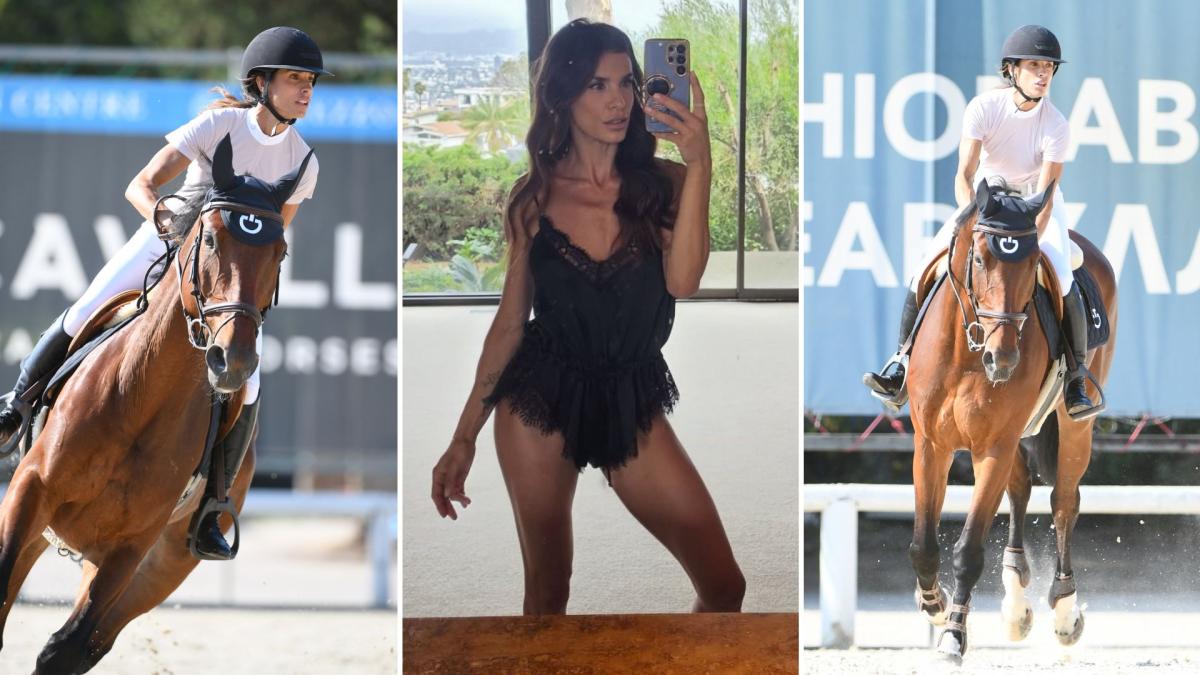 Elisabetta Canalis ha gareggiato col suo cavallo ad Arezzo: 4 posto