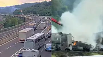 Inferno di fuoco in A1 Direttissima: tir carico di carta in fiamme, 17 chilometri di coda verso Firenze