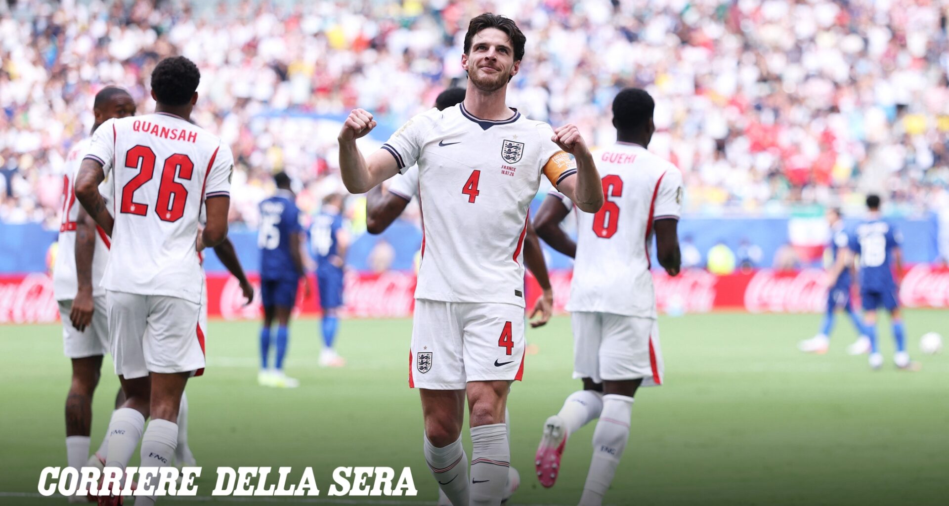 Mondiali, Francia-Inghilterra: 0-1. Gran gol di Rice dopo 3 minuti