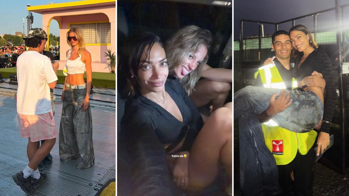 Elodie e Franceska al concerto di Bad Bunny scappano dalla tempesta