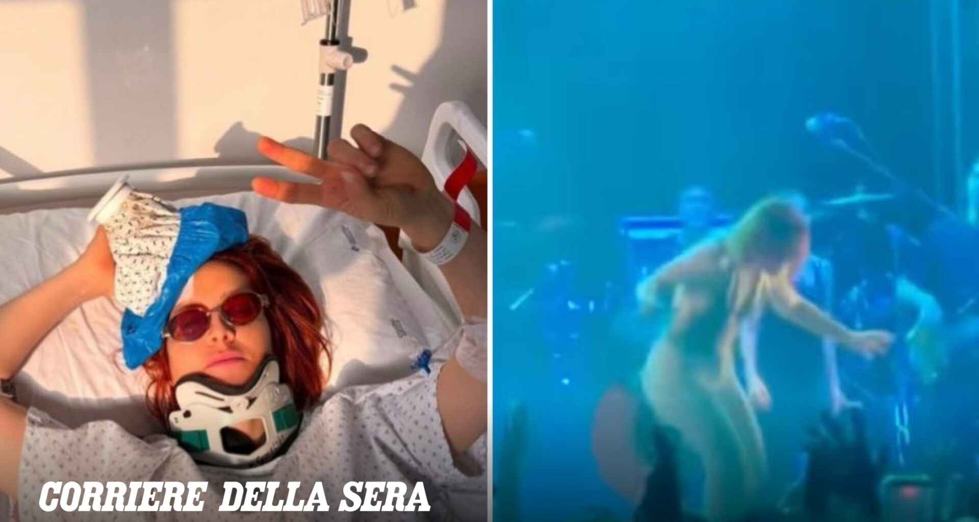 Noemi cade dal palco durante un concerto in Abruzzo. È in ospedale per accertamenti: «Un grande spavento, ma ho la testa dura». Sospeso il tour
