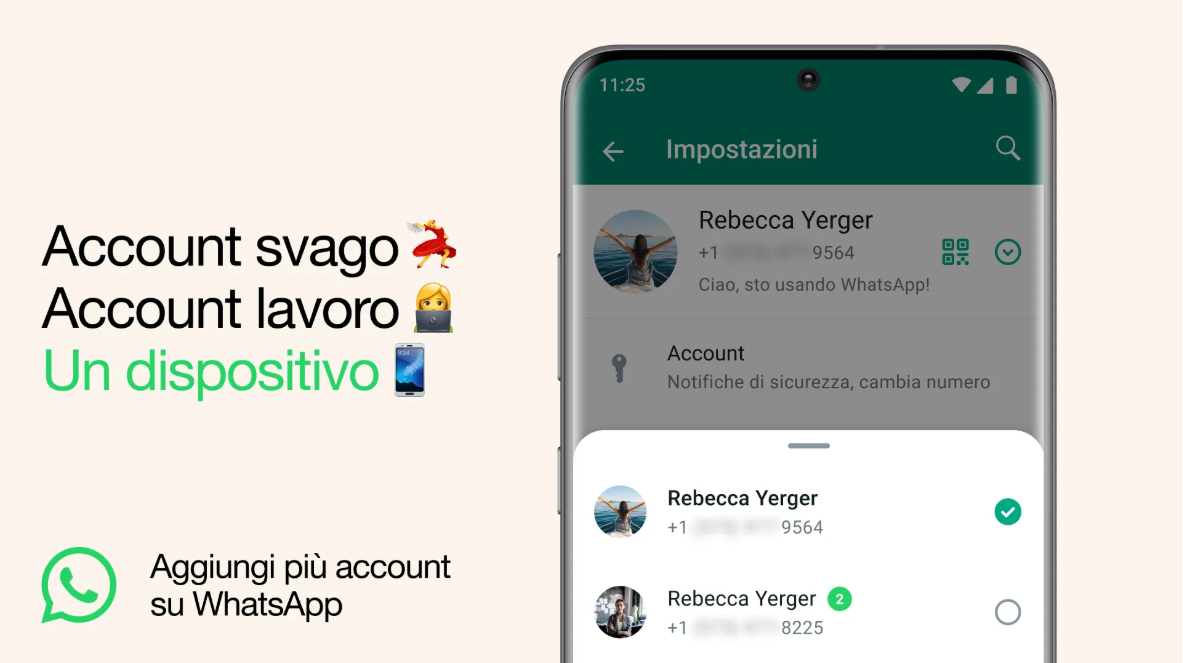 Su WhatsApp si può aggiungere un secondo account: non servono più due telefoni per vita privata e ufficio