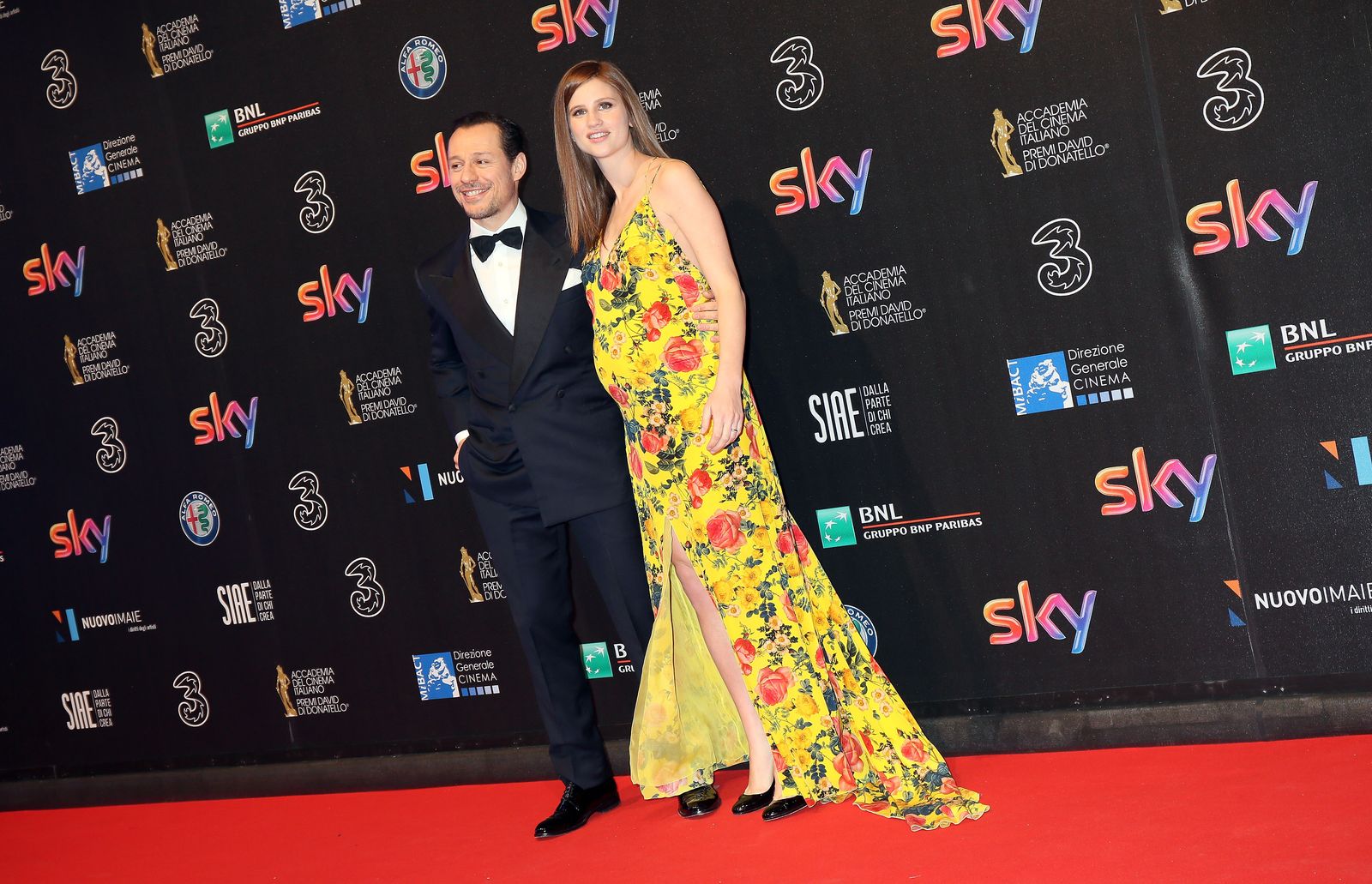 Stefano Accorsi e Bianca Vitali nel 2017 in Rome Italy.