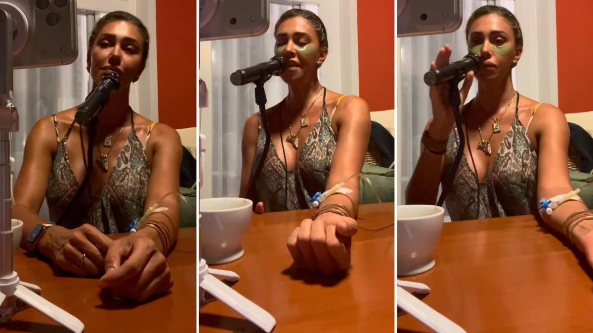 Belen canta con la flebo al braccio e scatta la polemica