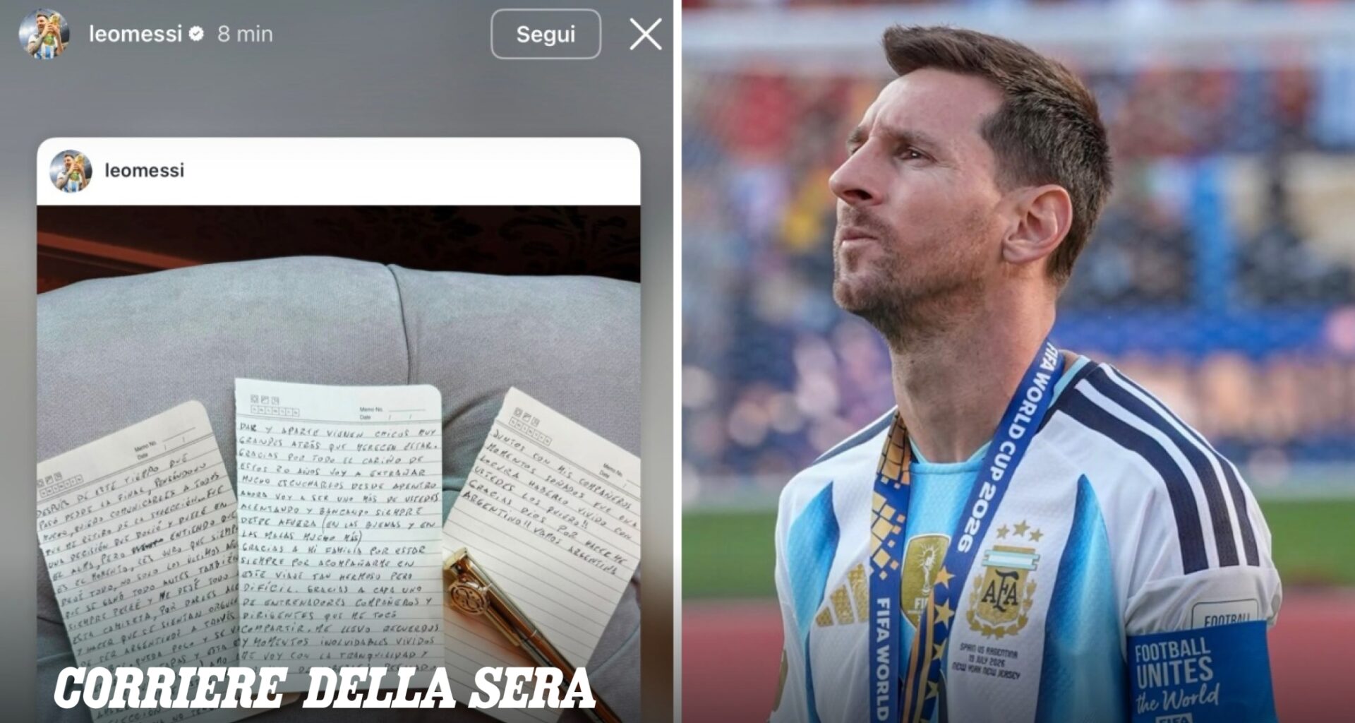 Lionel Messi annuncia l'addio all'Argentina: «Mi ritiro dalla Nazionale, fa male ma è il momento giusto»