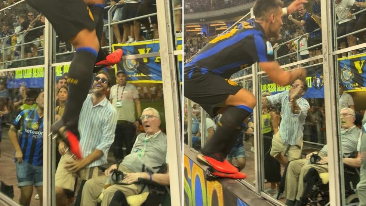 Inter-Napoli, Lautaro e la foto dell'arrampicata davanti al malato di Sla