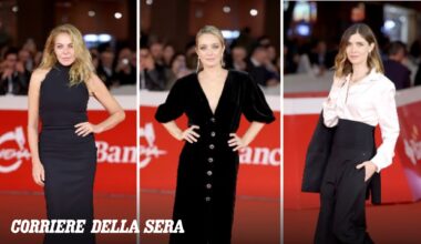 Festa del Cinema di Roma, il nero conquista la scena: da Carolina Crescentini a Claudia Gerini nel segno dell’eleganza