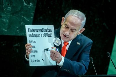 Benjamino Netanyahu kalba JT Generalinėje Asamblėjoje
