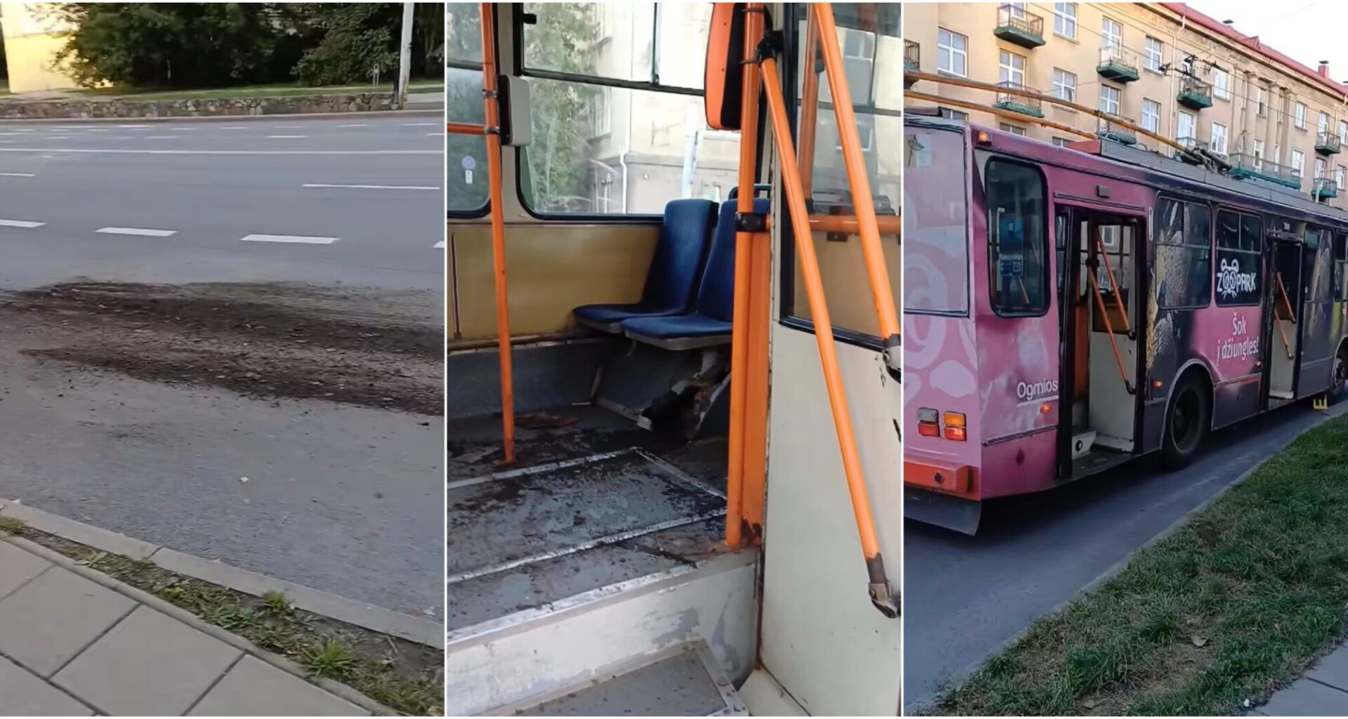 Sostinėje – incidentas su senuoju troleibusu: sprogo padanga, į pagalbą skubėjo policija ir medikai