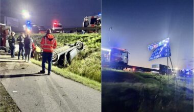 Šiaulių rajone nuo kelio nuvažiavo ir apvirto automobilis