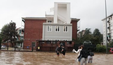 Šiaurės Italijoje per audras išsiliejo upės, patvino gatvės