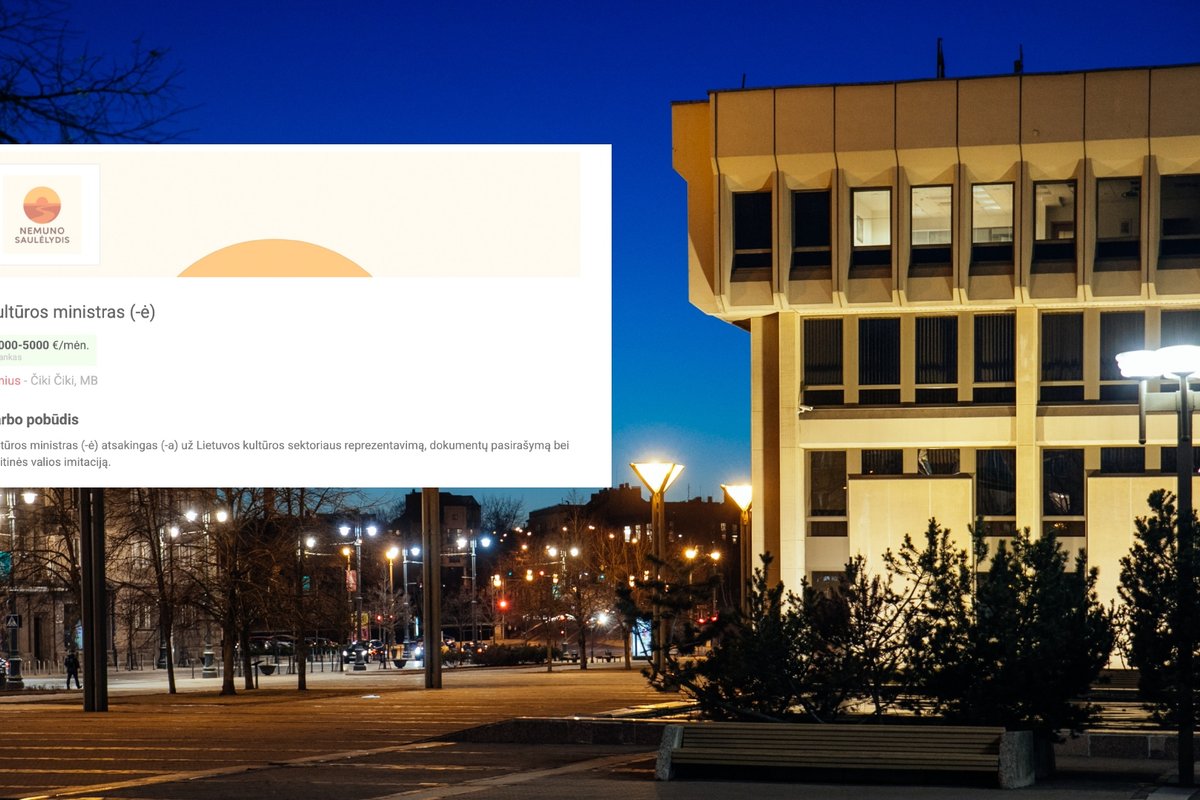 Darbo skelbimų portale – netikėtas pasiūlymas kandidatuoti į kultūros ministro postą