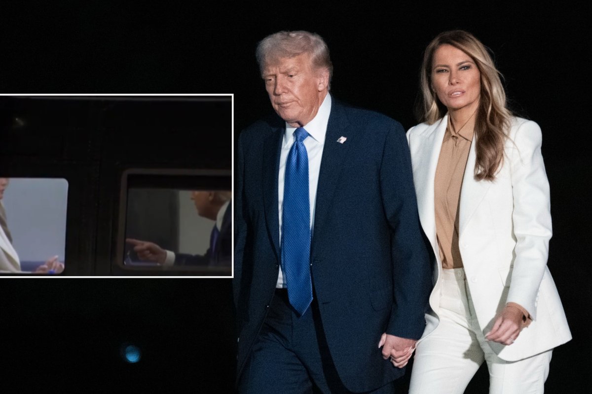 Kas įvyko tarp Trumpo ir Melanios? Žaibiškai plinta vaizdo įrašas iš jų ginčo sraigtasparnyje - Delfi