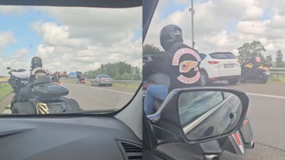 Kelyje A1 baikeriai susikibo su automobilio vairuotoju