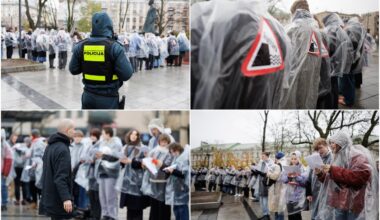  Protestas prie Vyriausybės.<br> Lrytas koliažas