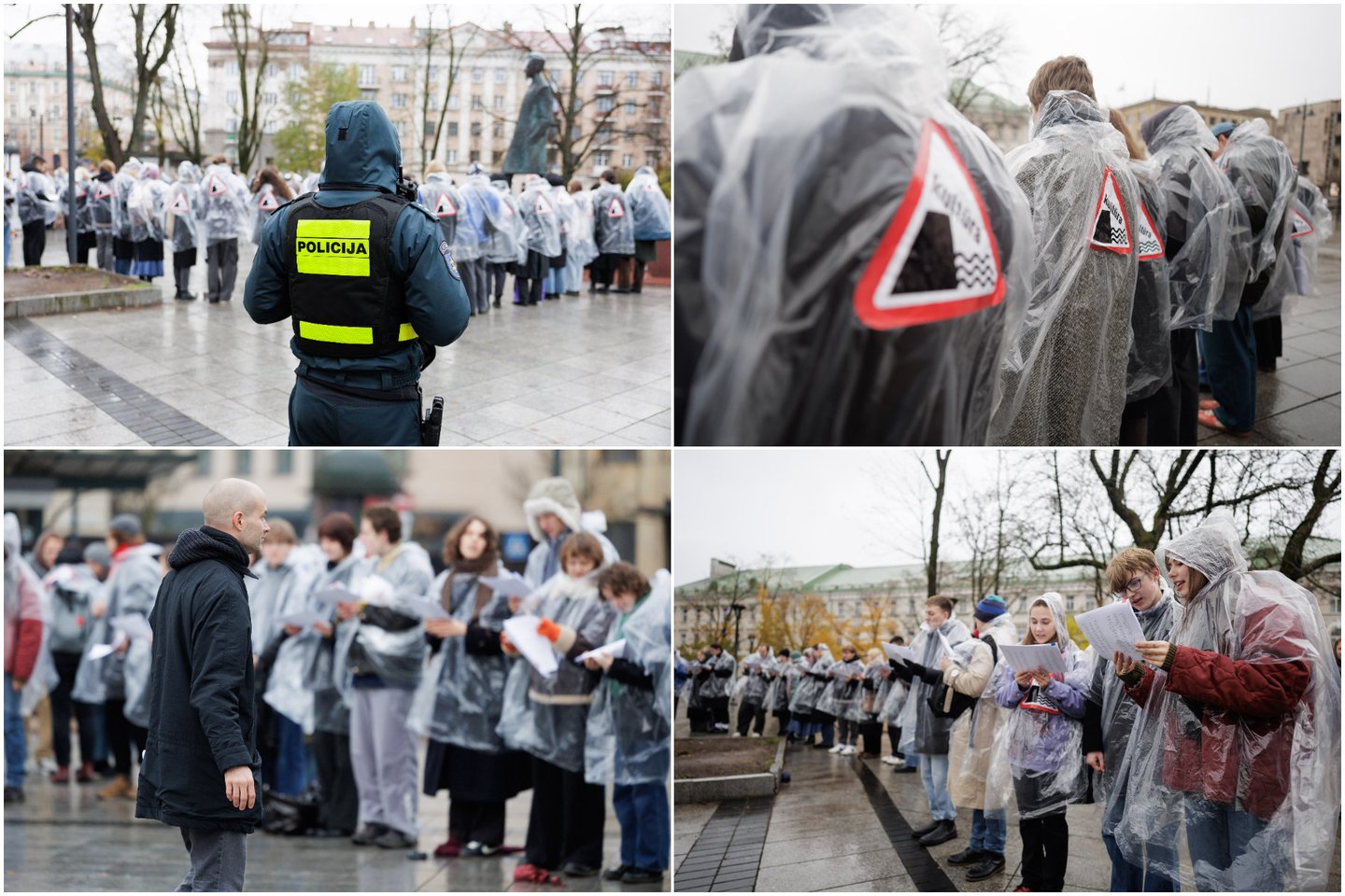 Protestas prie Vyriausybės.<br> Lrytas koliažas