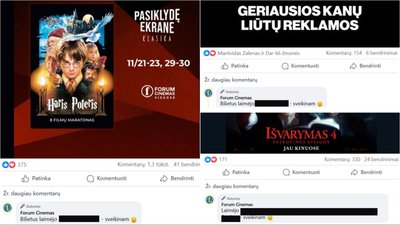 „Forum Cinemas“ konkursas, paskelbti laimėtojai