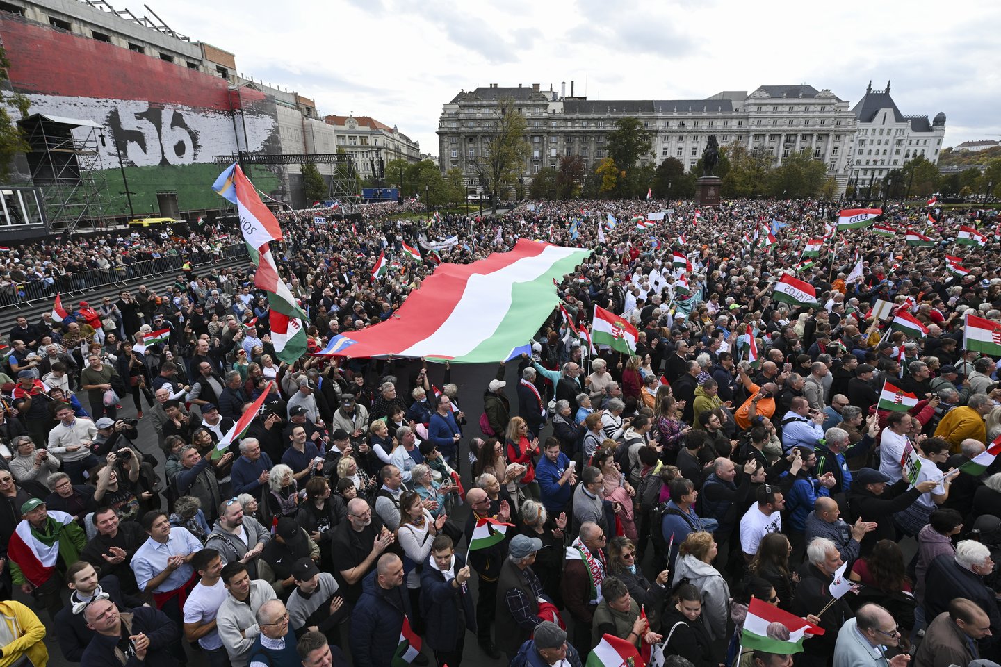 Protestai Budapešte,<br>EPA-ELTA nuotr.