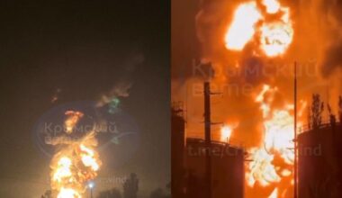 Karas Ukrainoje. Sprogimai ir liepsnos Kryme: dronai atakavo aerodromą, užsidegė naftos bazė - Delfi