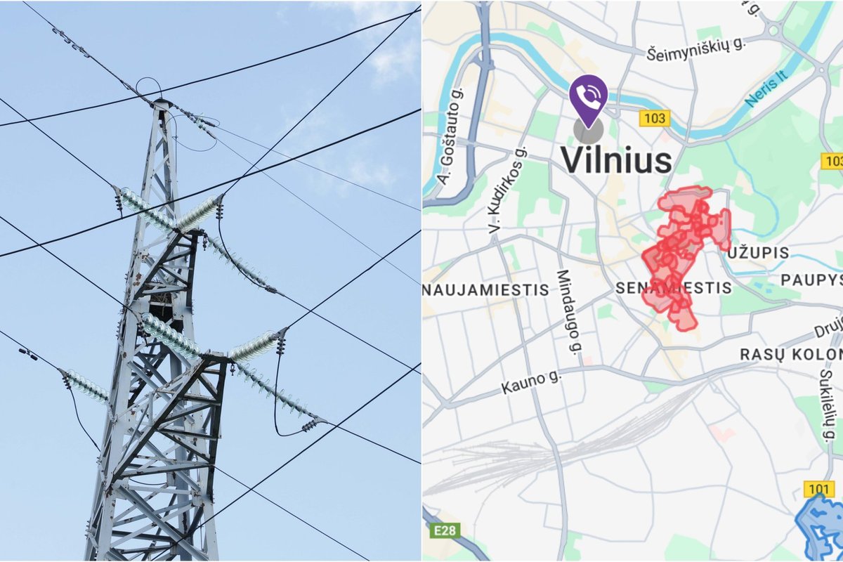 Vilniuje – elektros gedimas: dalis klientų Senamiestyje ir Užupyje liko be energijos