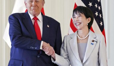 Sanae Takaichi Donaldui Trumpui pareiškė, kad tikisi „aukso amžiaus“ santykiuose su JAV