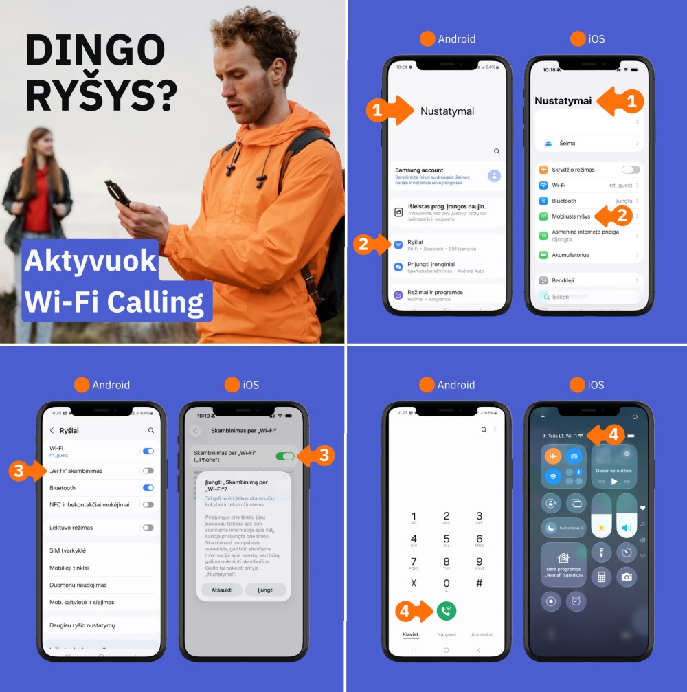 Skambinti galima be mobiliojo ryšio: RRT paaiškina, kas yra „Wi-Fi Calling“