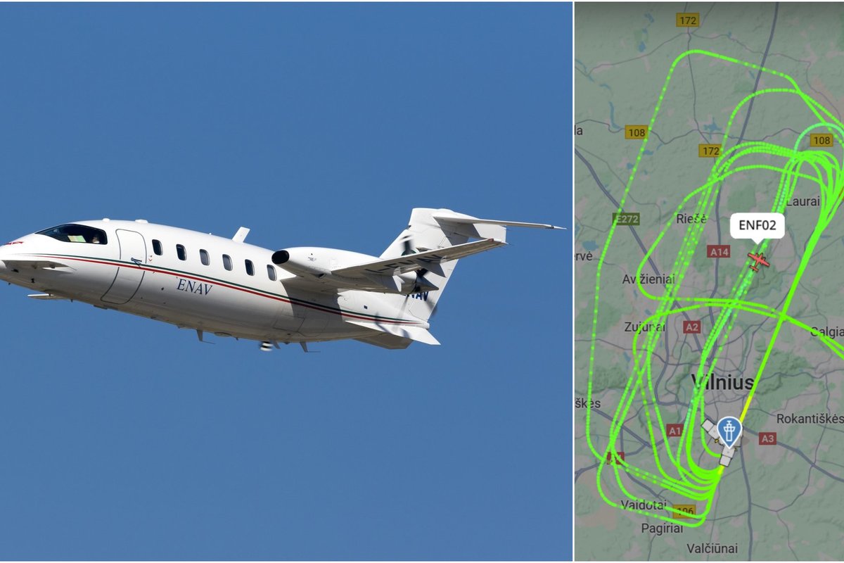 Lėktuvas virš Vilniaus: sistemų tikrinimas užtruks kelias dienas