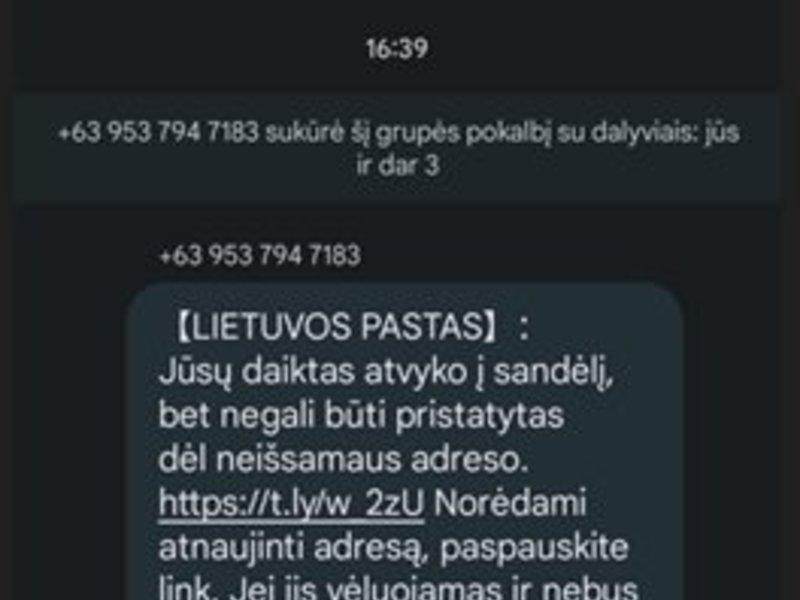 Sukčių žinučių pavyzdžiai (nuotr. Lietuvos paštas)   2