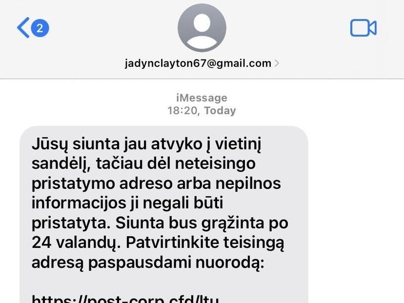 Sukčių žinučių pavyzdžiai (nuotr. Lietuvos paštas)   6