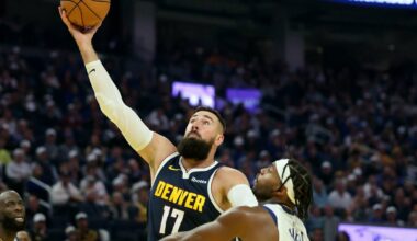 Valančiūno debiutas – rekordais ir pratęsimu pažymėtame „Nuggets“ ir „Warriors“ susitikime - Sportas.lt