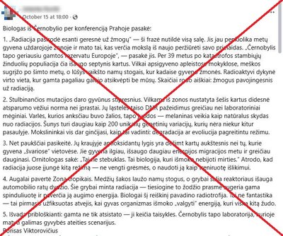 Platinama klaidinga informacija apie augmeniją ir gyvūniją aplink Černobylio AE