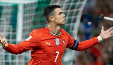 Cristiano Ronaldo pelnė dublį, pagerino dar vieną rekordą, bet Portugalija išleido pergalę bei bilieto į Pasaulio taurę dar turės palaukti