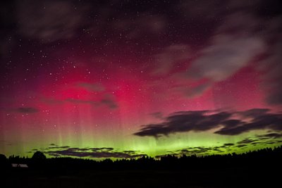Šiaurės pašvaistės užfiksuotos vėlų rugsėjo 29-osios vakarą Telšių rajone