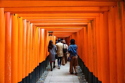 Turistai Kiote Japonijoje