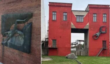 Klaipėdoje ant „Pastato M“ sienos išniro „plaukikas“: menas ant meno ar vandalizmas?