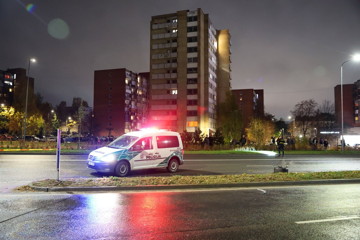 Vilniuje – BMW skrydis į stulpą