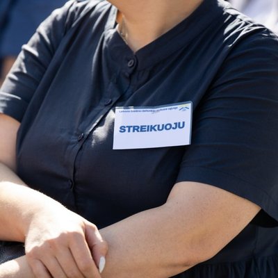 Mokytojų streikas prie Vyriausybės