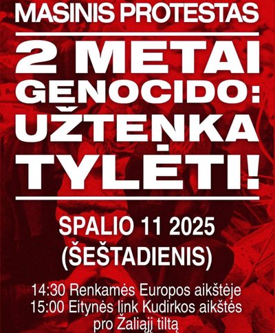 Protestas Vilniuje prieš Izraelio veiksmus