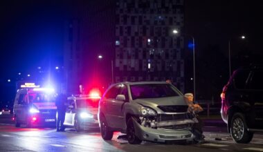Masinė avarija Vilniuje – susidūrė 4 automobiliai, vienas vairuotojas girtas