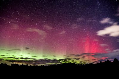 Šiaurės pašvaistės užfiksuotos vėlų rugsėjo 29-osios vakarą Telšių rajone