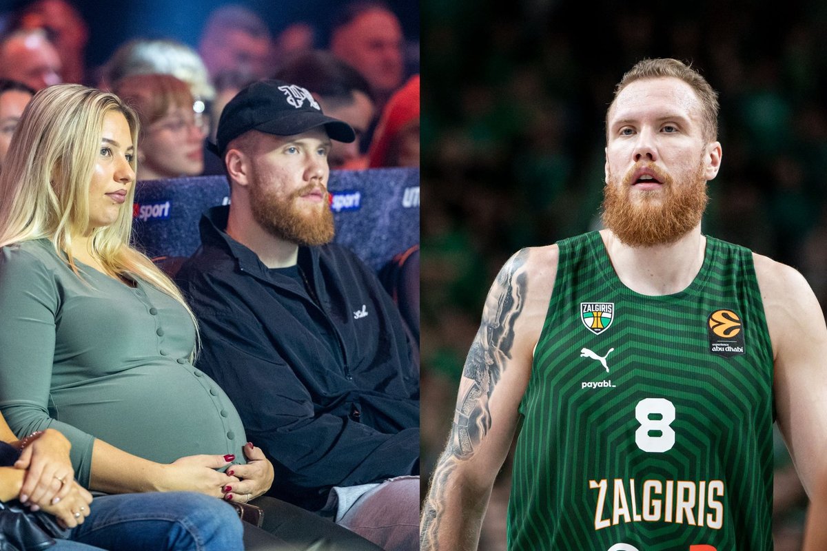 Žalgirietis Ignas Brazdeikis su žmona Jasmina sulaukė pirmagimio