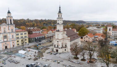 Rotušės aikštės rekonstrukcijos darbai / Kas vyksta Kaune nuotr.